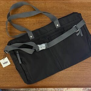 Indigo Gray and Black Diaper or  Laptop Bag